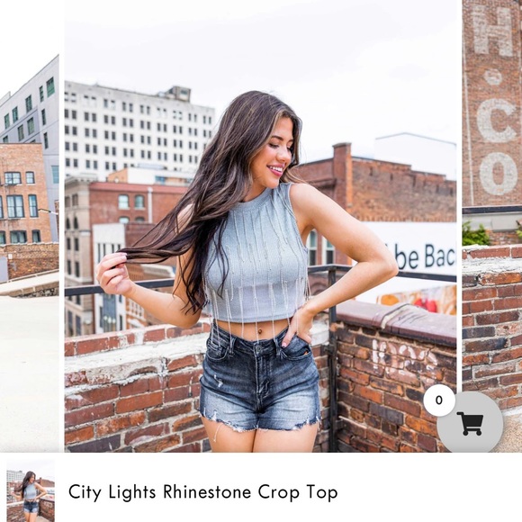 Nylon Apparel. Rhinestone tank. Gray. BNWT. Size Large. Smoke and pet free. - Picture 1 of 6